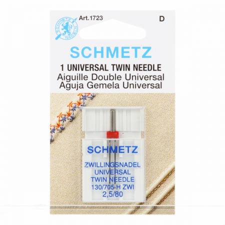 Schmetz Twin Machine Needle Size 2.5mm/80 1ct - 036346317236