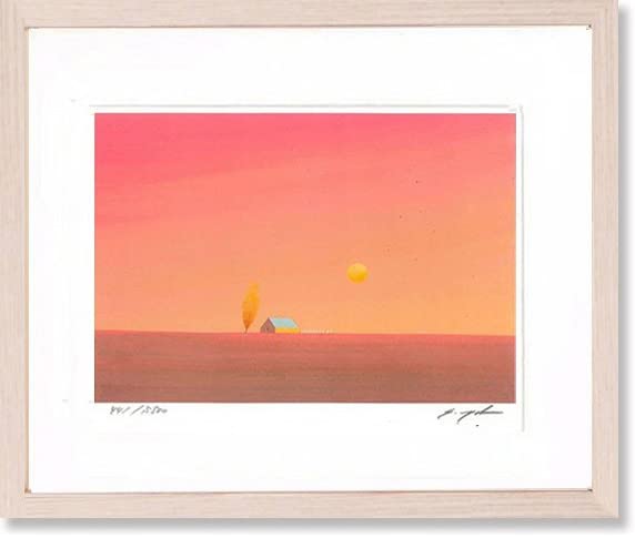 Amazon.co.jp: 絵画 版画 葉祥明（ ようしょうめい ）・深紅の夕焼け