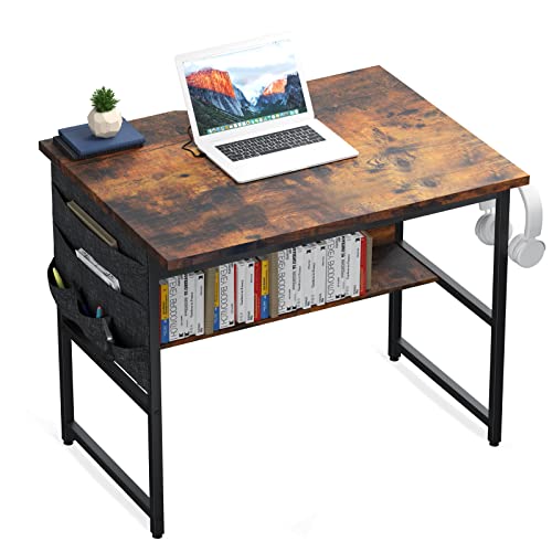 Amazon | ZXD pcデスク ラック付き 幅80cm×奥行50cm パソコン つくえ