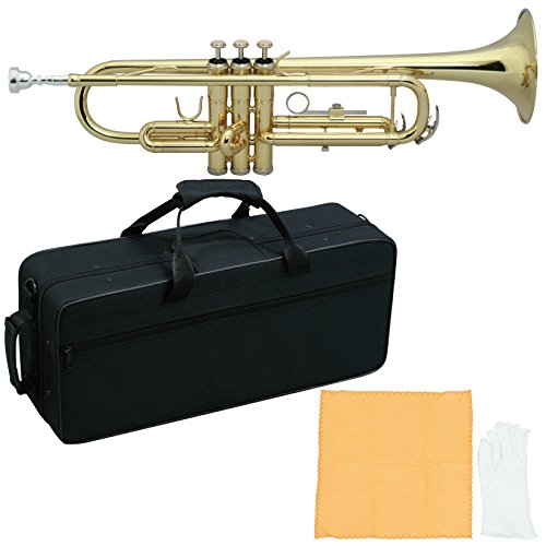 Amazon | MAXTONE 管楽器セット トランペット B♭管 ゴールドラッカー