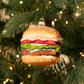 Amazon.co.jp: ガラス製ハンバーガー クリスマスオーナメント : おもちゃ