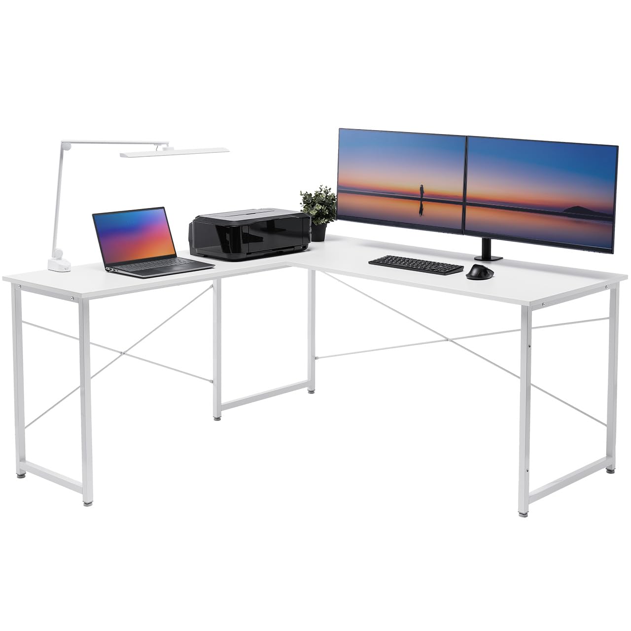 Amazon | サンワダイレクト L字デスク パソコンデスク L字 モニター