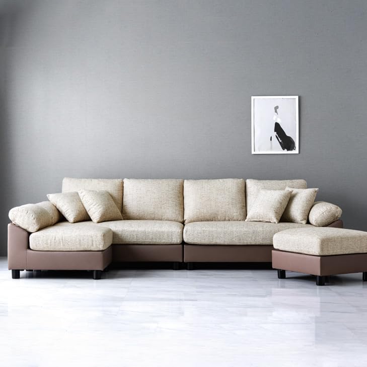 Amazon｜最大6人まで座れるサイズ カバーリング カウチソファ L字