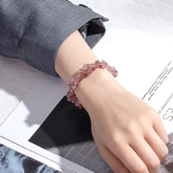 Amazon | 天然石ブレスレット ストロベリークォーツ さざれ石