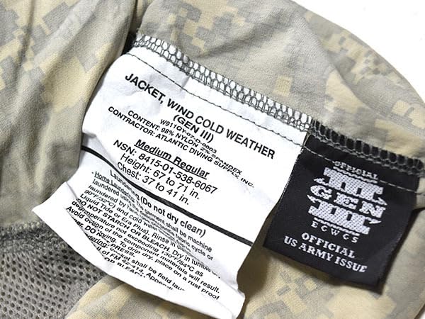 Amazon.co.jp: 米軍実物 GEN3 ECWCS LEVEL4 WIND ジャケット ウィンド