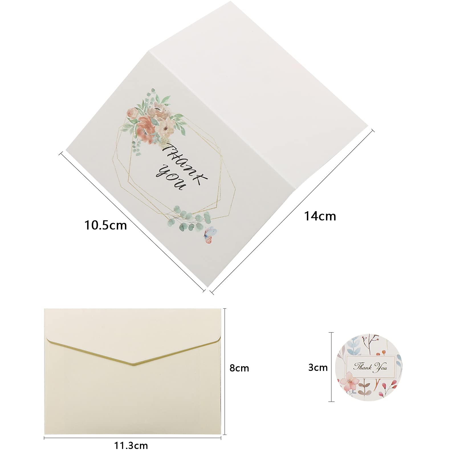 Amazon | YOVOY メッセージカード ありがとう 感謝カード 24枚入り