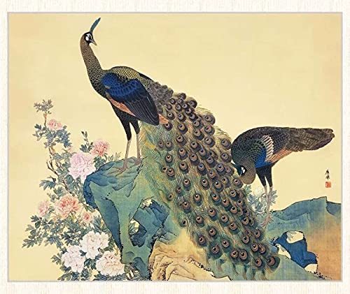 Amazon.co.jp: 日本の名画 円山応挙 牡丹孔雀図（ぼたんくじゃくず