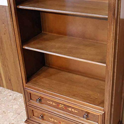 Amazon｜イタリア製 ブックケース 本棚 象嵌 完成品 ブラウン 木製