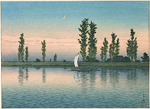 Amazon.co.jp: 川瀬巴水 版画 潮来の初秋 ポスターサイズ 56×40.7cm