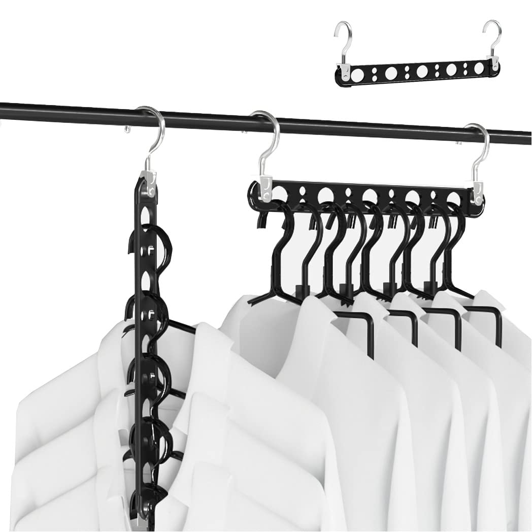 Amazon.co.jp: ハンガー 9つの穴 洋服を横向き/縦向きに掛ける 回転