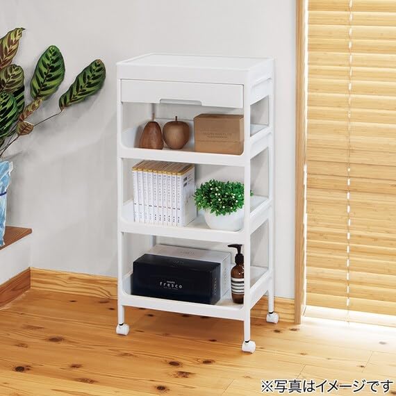 Amazon.co.jp: ニトリ(NITORI) 引出し・ふた付きワゴン 4段 ホワイト