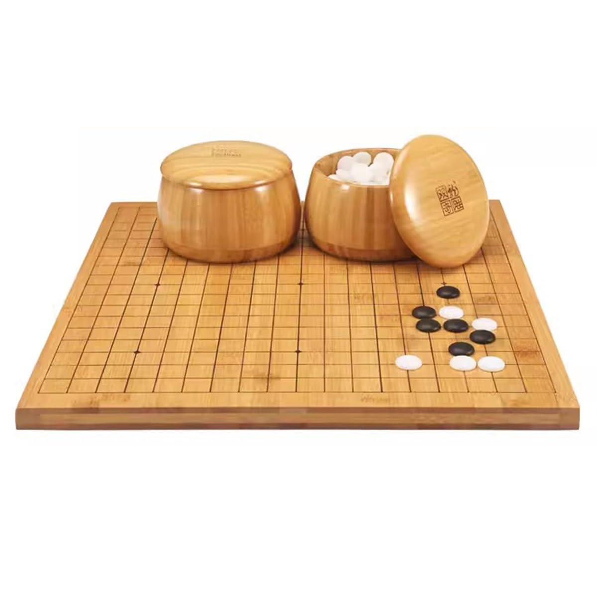 Amazon.co.jp: 五目並べ 木製囲碁ボードゲームセット 19*19/13*13両面