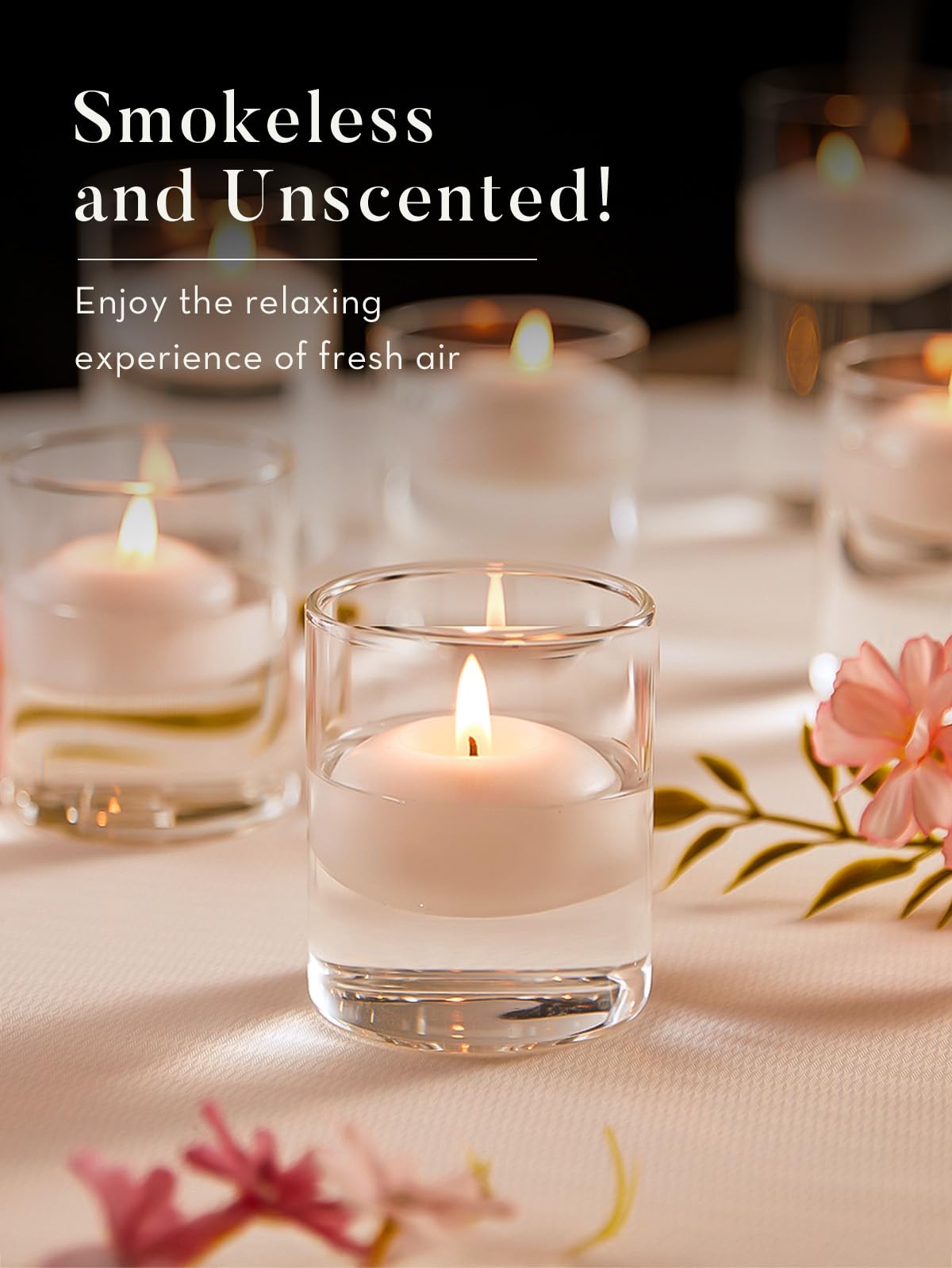 Amazon.co.jp: Ashlux ホワイトフローティングキャンドル 3インチ、48