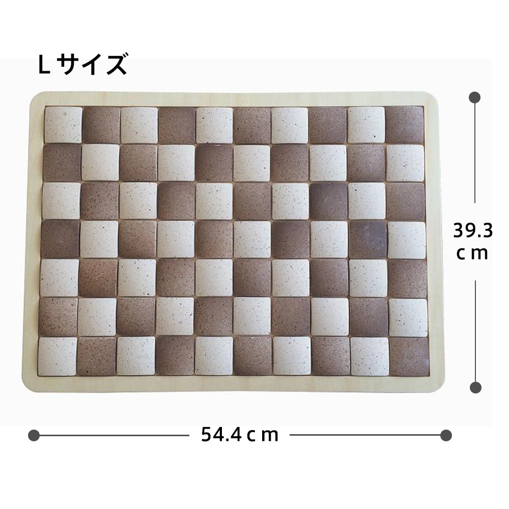 Amazon｜珪藻土タイルバスマット ピュアリフレ ホワイト×ブラウン L