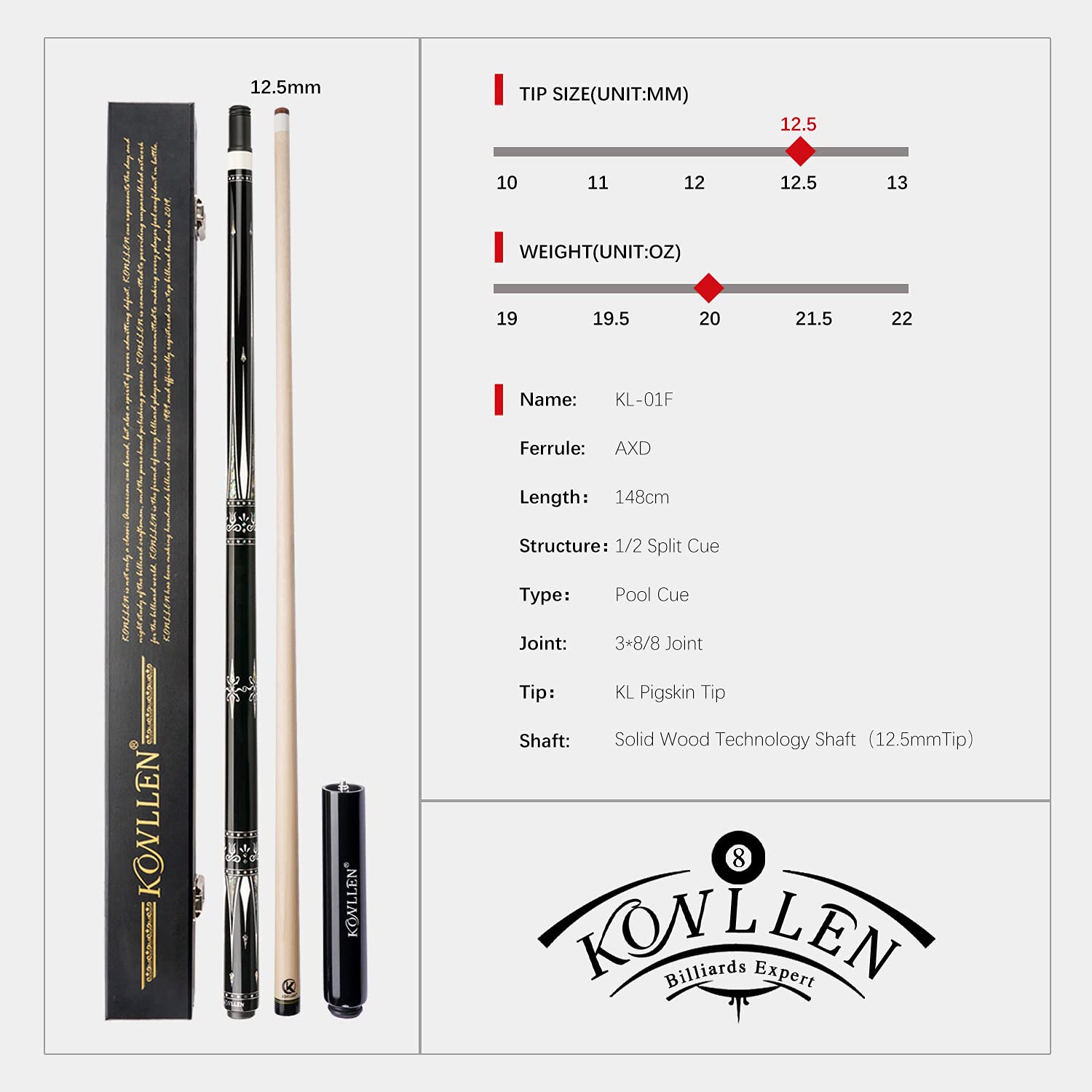 KONLLEN ビリヤードキュー AXD Original AP.PRO KONLLEN ビリヤード