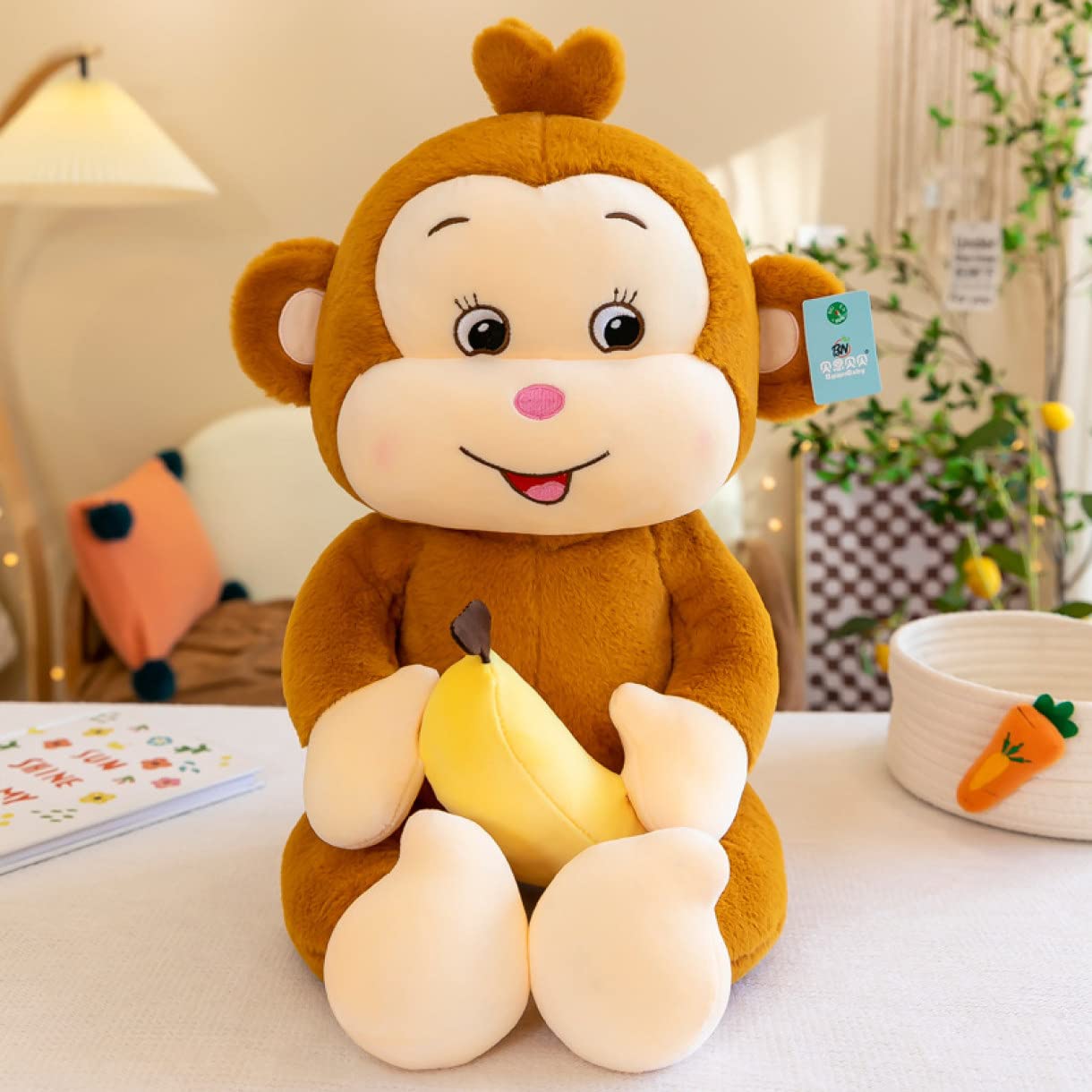 Amazon｜[LSDZW] モンキー ぬいぐるみ 25cm 抱き枕 ふわふわ かわいい