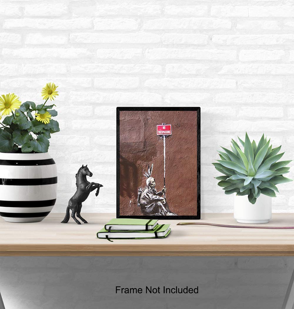 Amazon.com: No Trespassing Sign - Banksy Wall Art Poster - 8x10