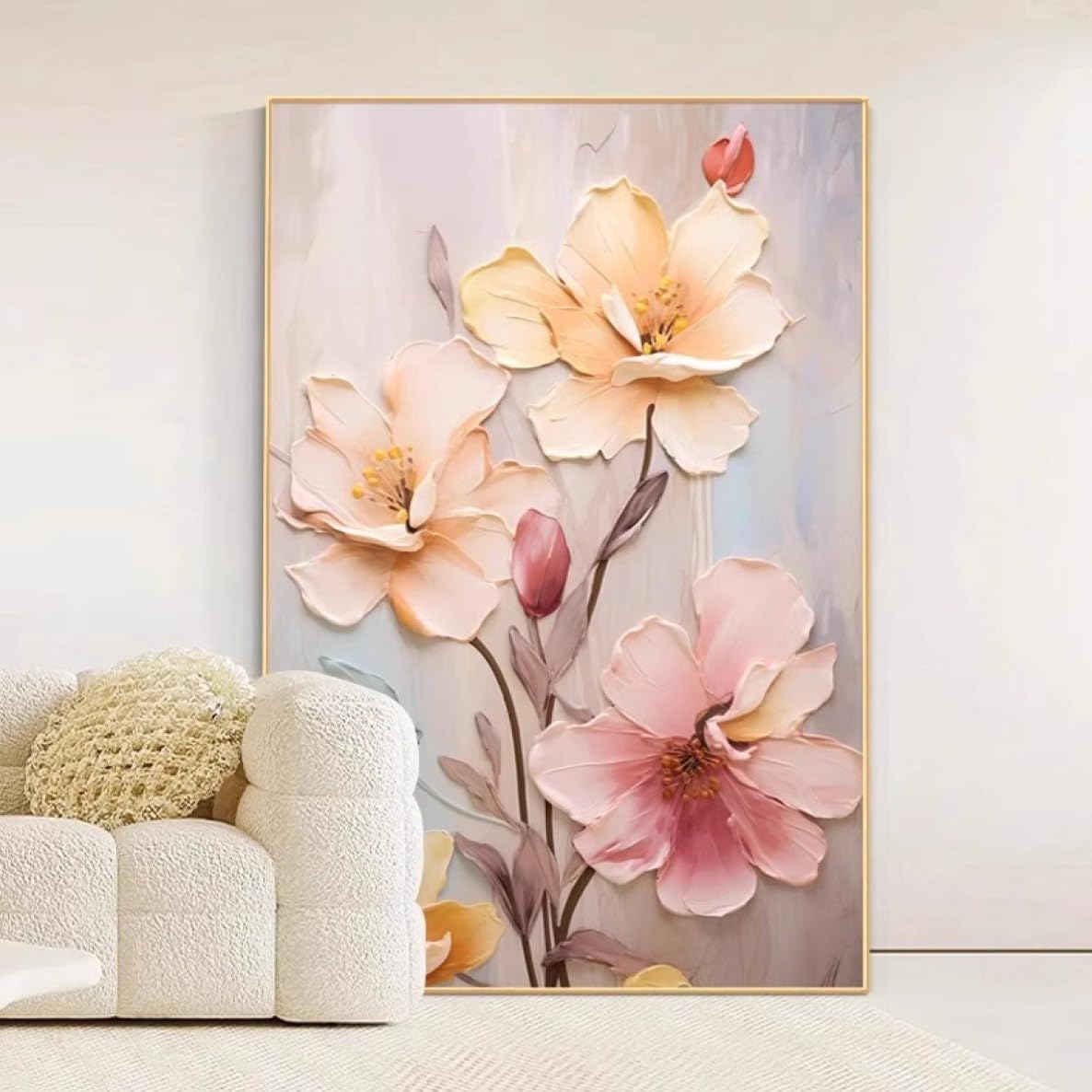 Amazon.co.jp: [XLOYP] 花 油絵 装飾用絵画 フレーム 絵画 リビング