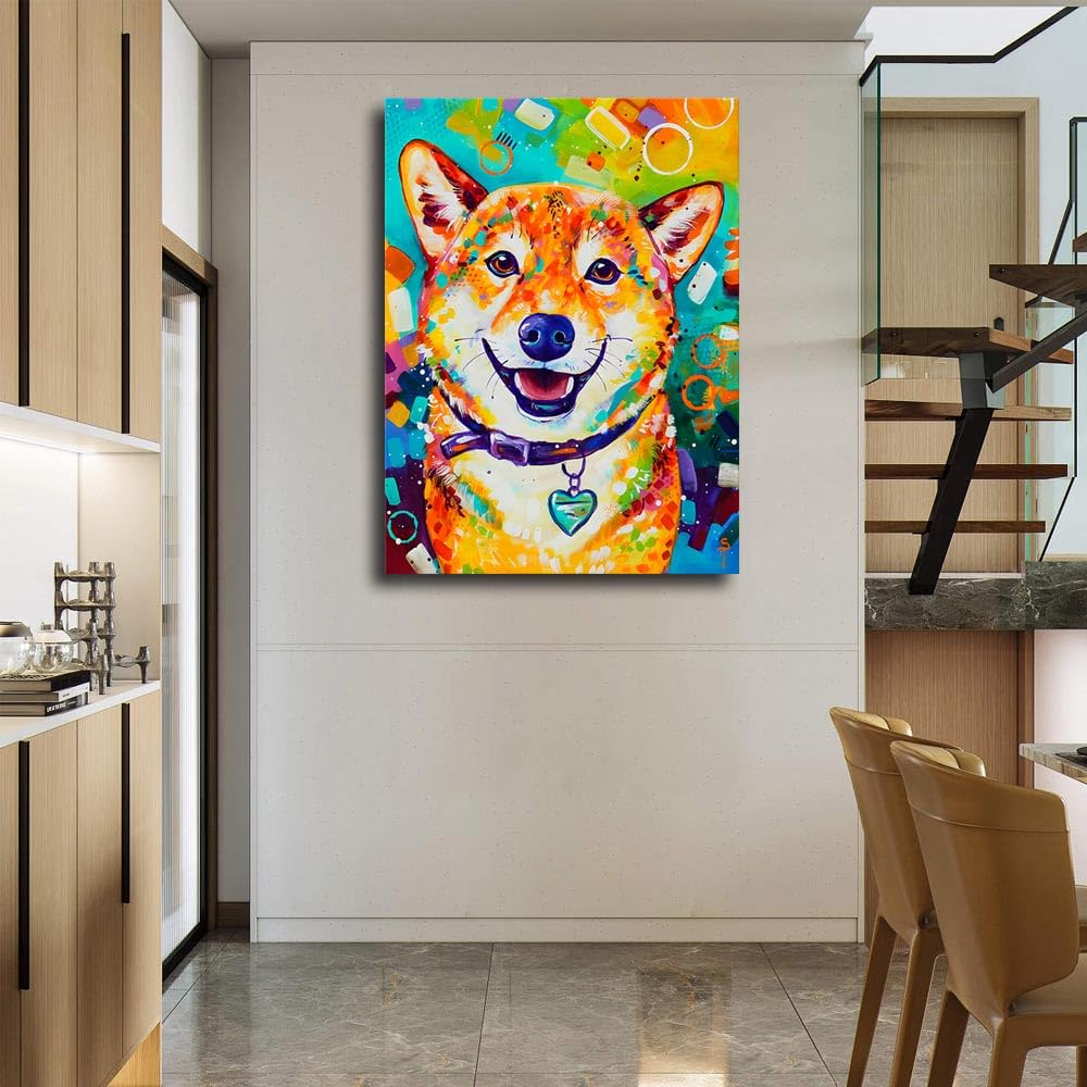 Amazon.co.jp: アートパネル 犬 柴犬 動物 W30cm H40cm アートフレーム