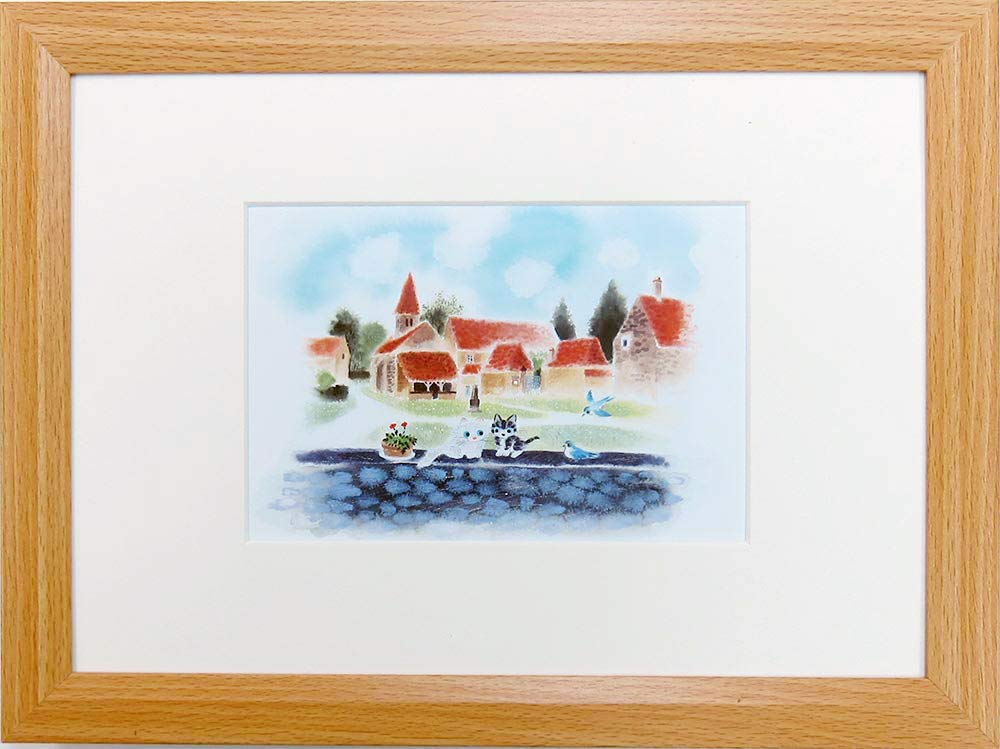 Amazon.co.jp: ◇渡辺あきお◇【ねこのフェアリー】アートプリント◇額