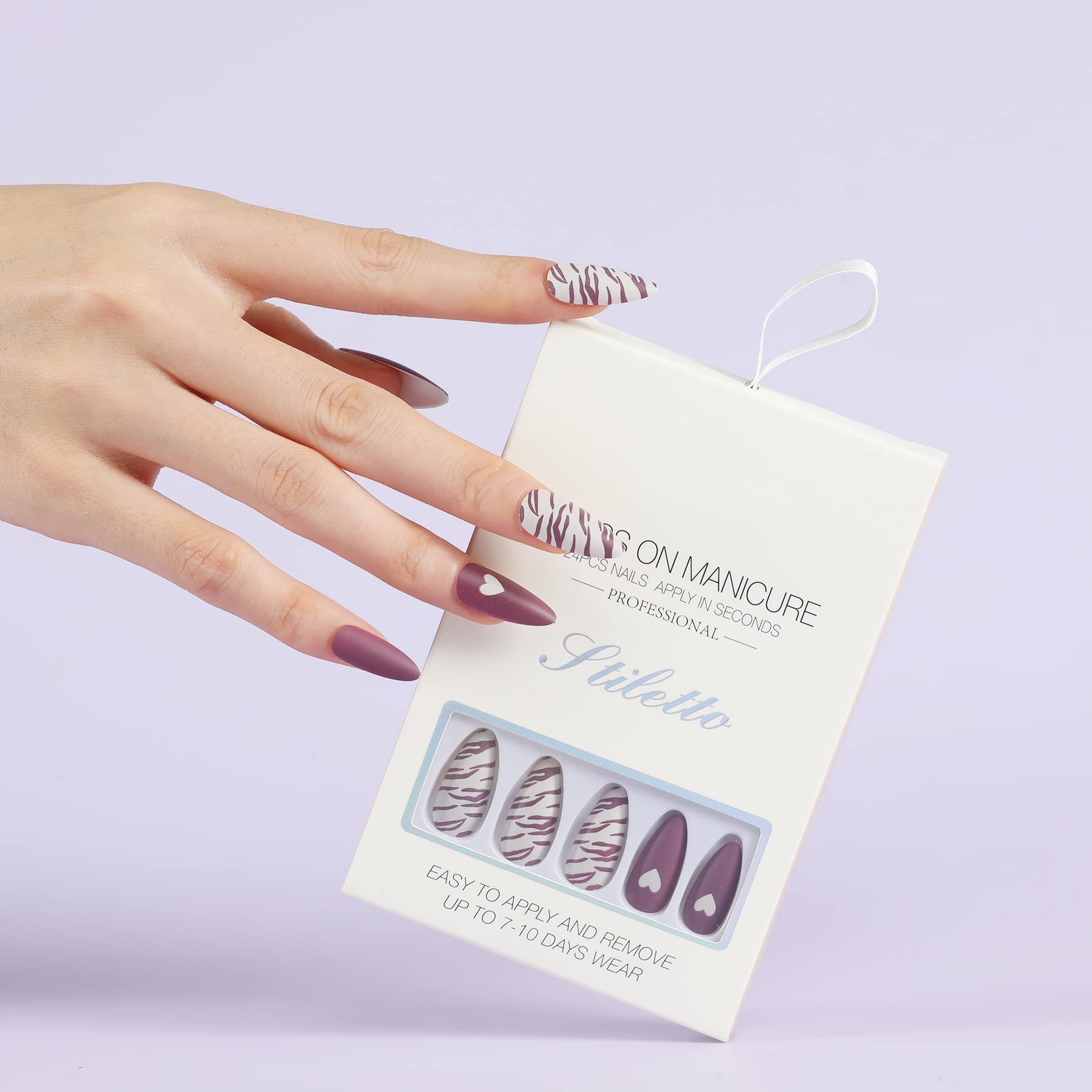 Amazon | ネイルチップ 24枚入 [不器用さんもできる] ファッション 3D