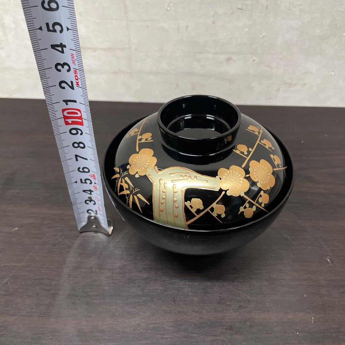 Y3112-1 漆器 貝づくし蒔絵 糸筋椀 9客 共箱 Y3112-1 漆器 貝づくし