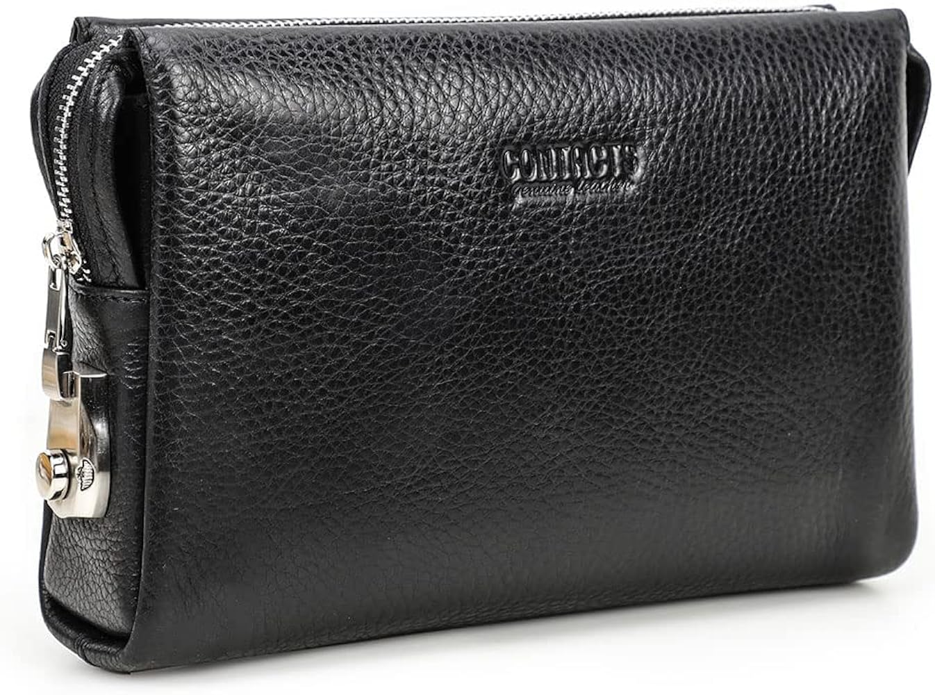 CONTACTS Clutch Purse Bag Leather for Men Anti Theft Wristlet