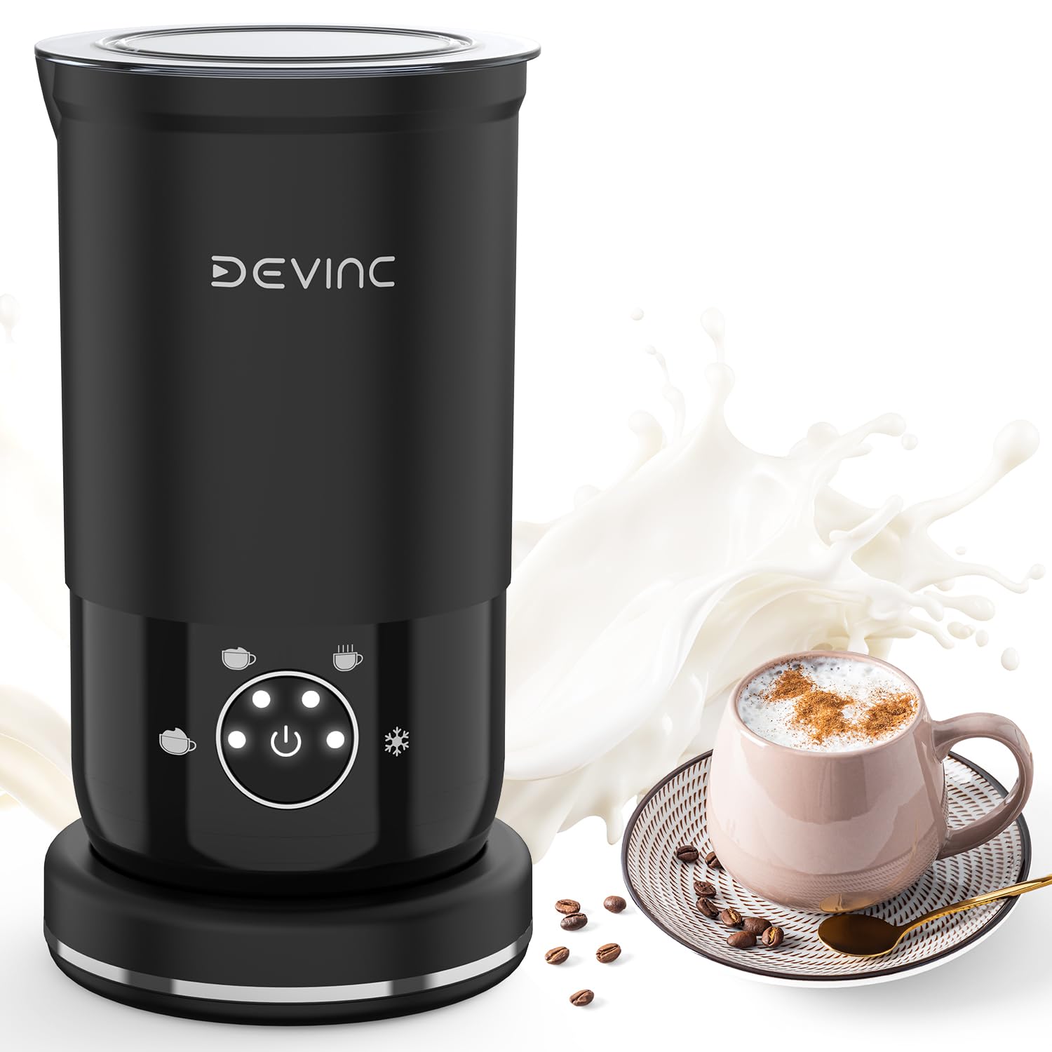 Amazon.com: DEVINC Milk Frother, 4-in-1 Milk Frother and Steamer