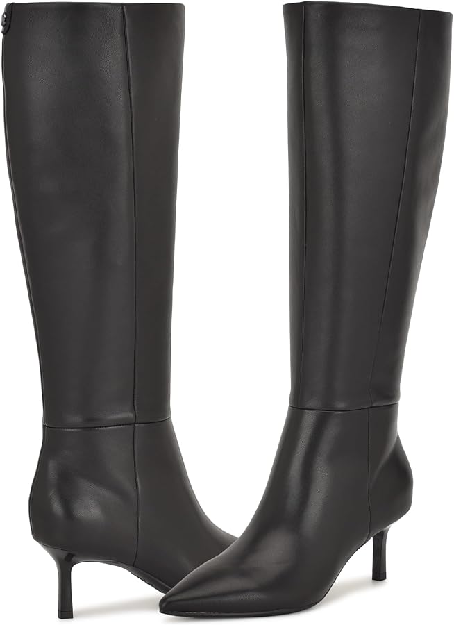 Amazon.com | Nine West Women's Kimdee 9x9 Boot, Black Leather 001