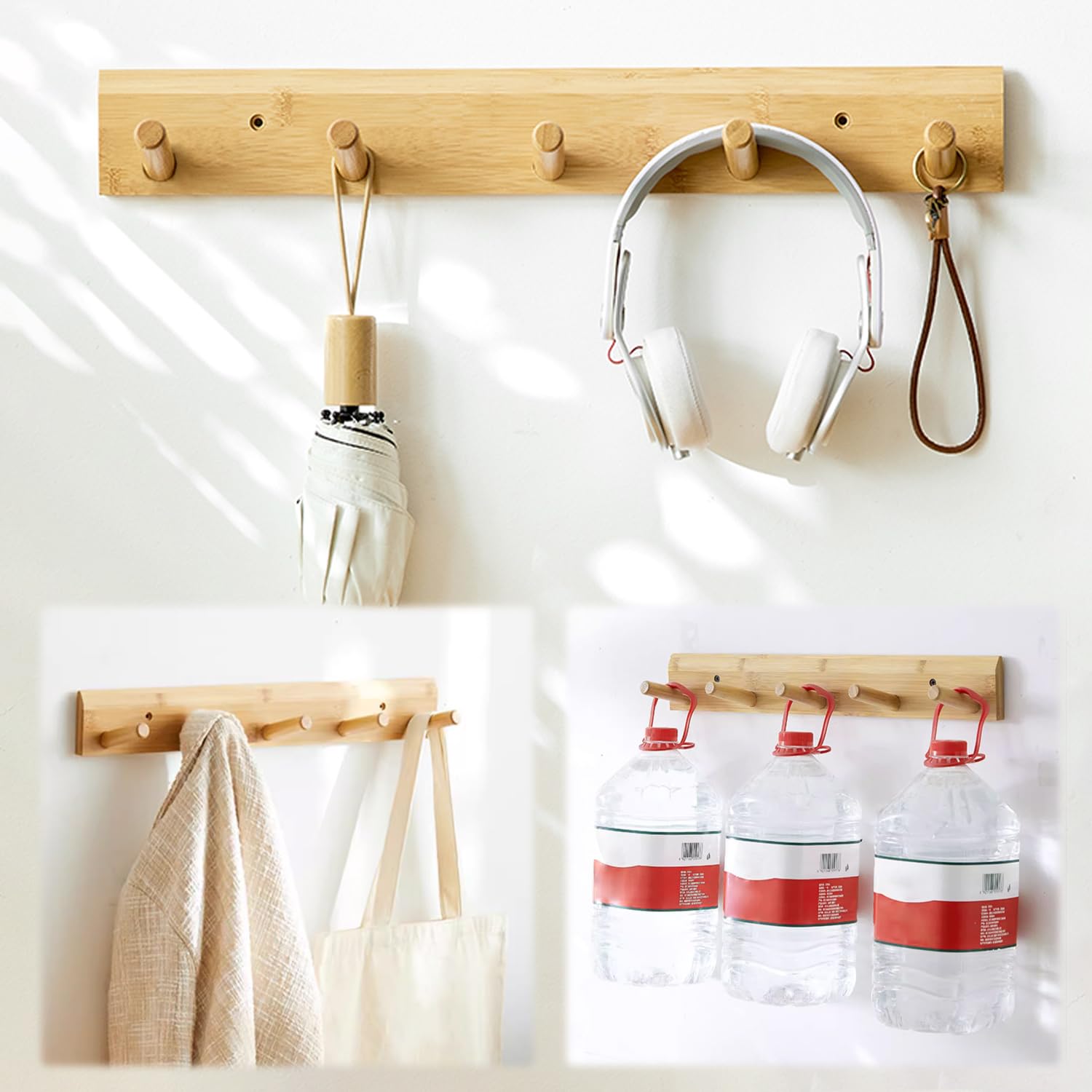 Amazon.co.jp: aleawol ウォールハンガー 5連 壁取り付け式コート