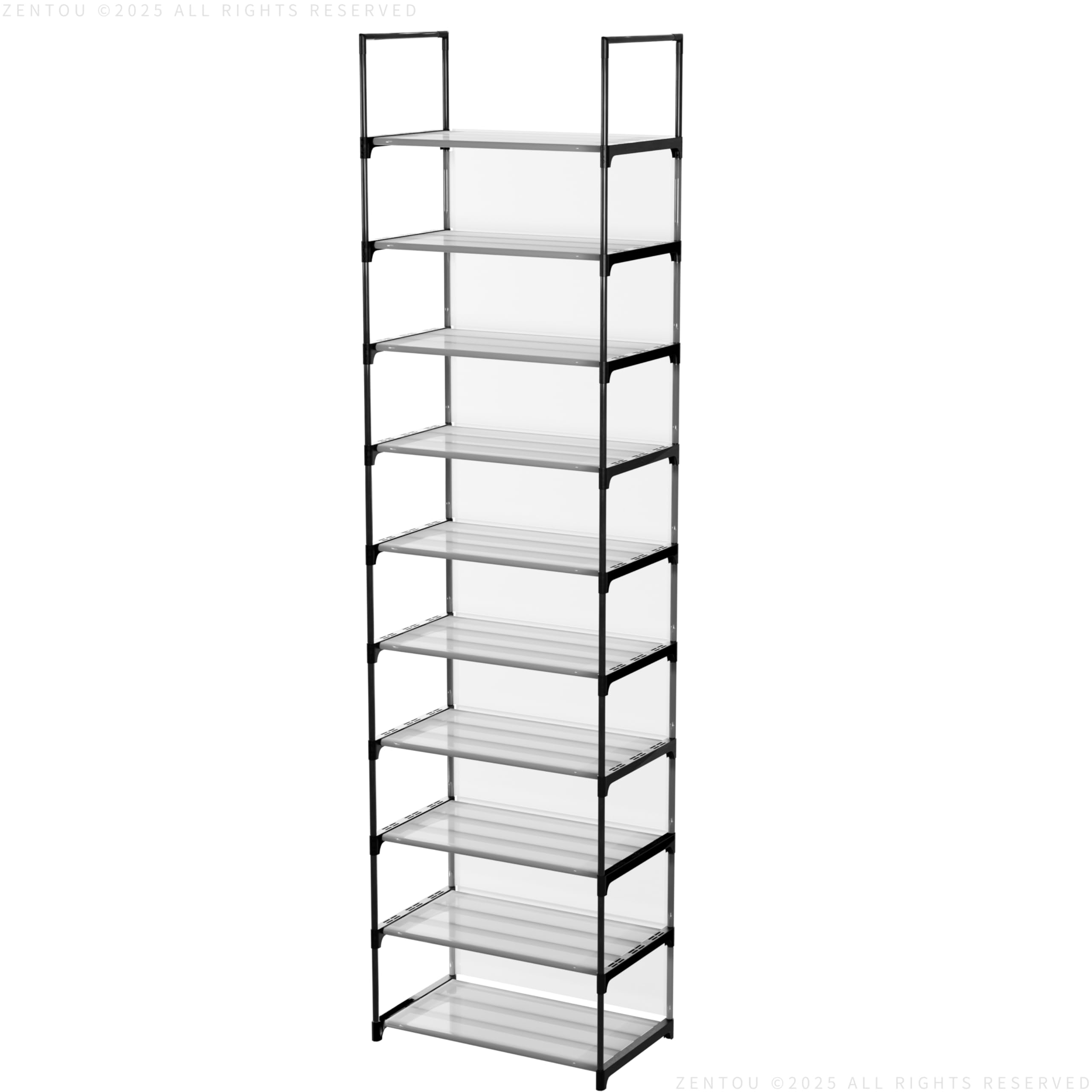 Amazon｜ZENTOU 10段 ブラック 【新型壁＆靴保護機能】 シューズラック