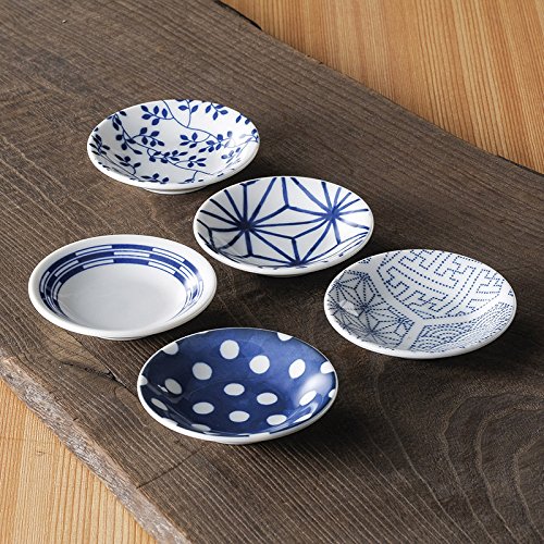 Amazon｜山勝美濃陶苑(Yamakatsuminotouen) 染小紋小皿5枚揃 日本製 KM