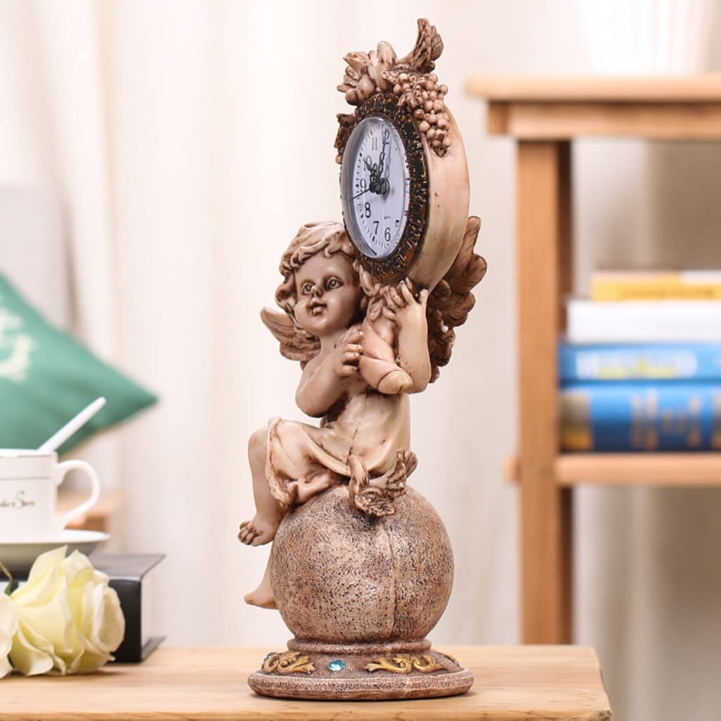 Amazon｜置時計天使彫刻装飾卓上時計家の装飾サイレントスイープ秒機