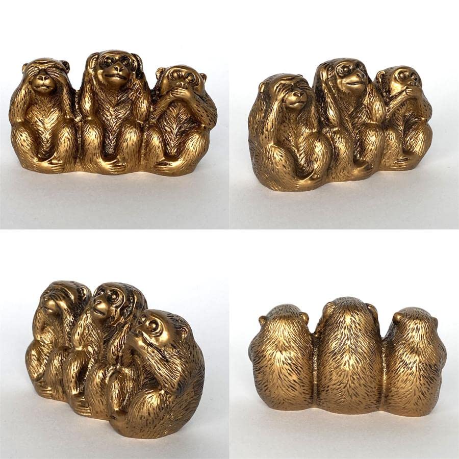 Amazon.co.jp: 三猿 猿 置物 3匹の猿 見ざる 聞かざる 言わざる 日光