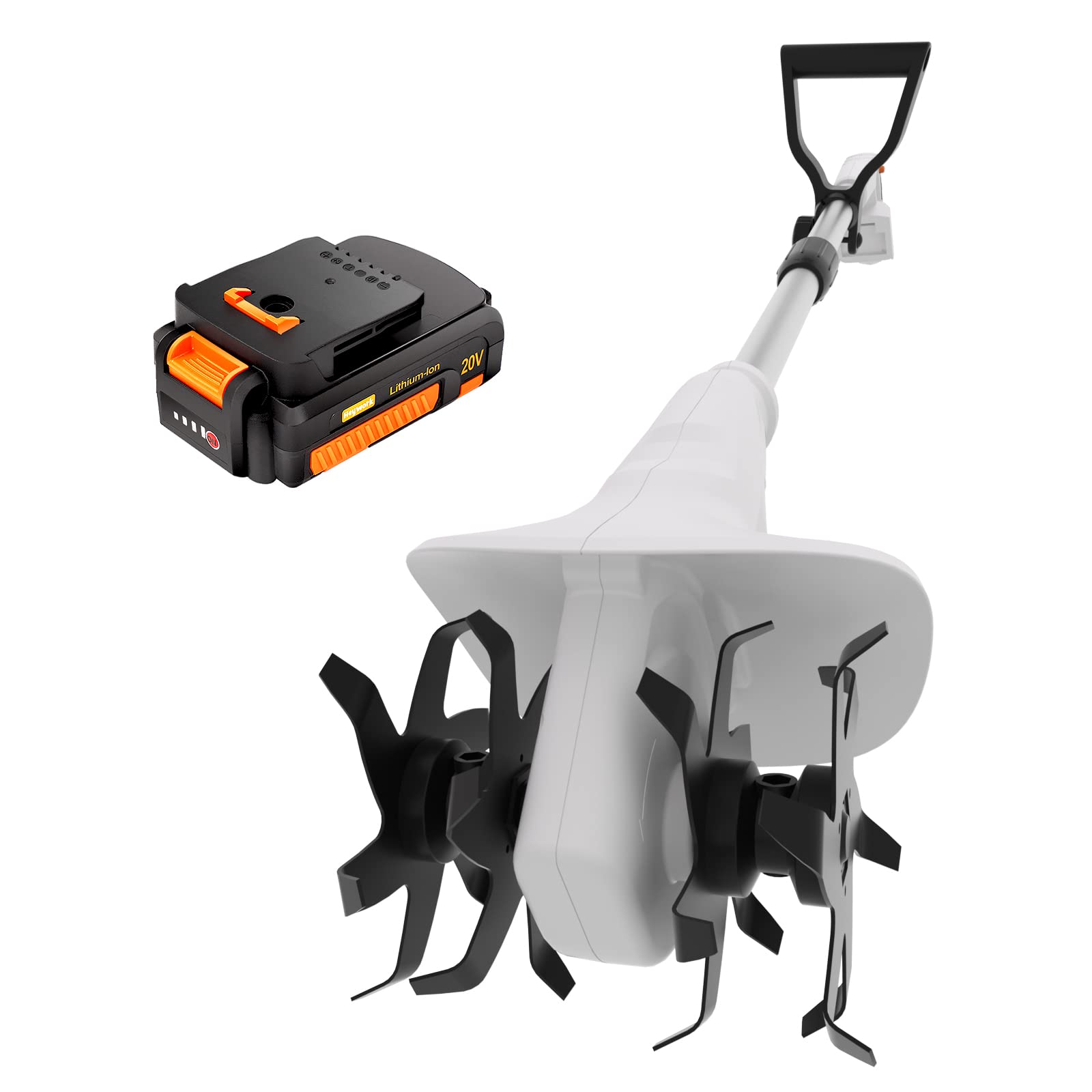 Amazon | Heywork 20Vコードレス耕運機｜24本スチールタイン搭載・19.8