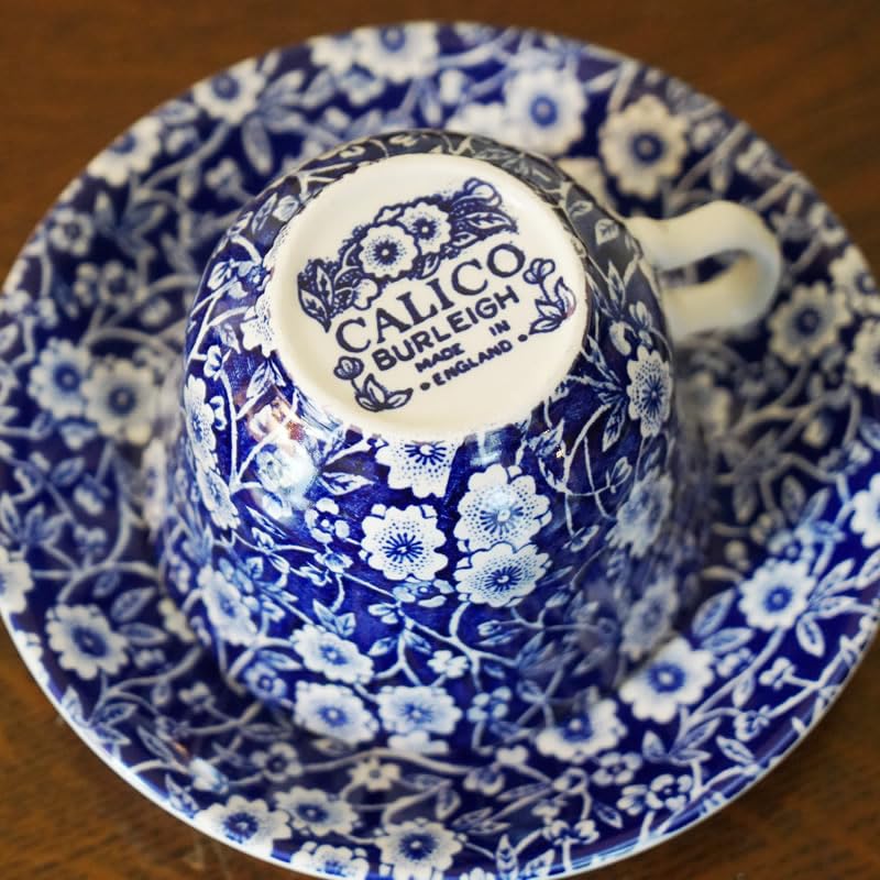 Amazon | Burleigh バーレイ社 ブルーキャリコ カップ&ソーサー 220ml