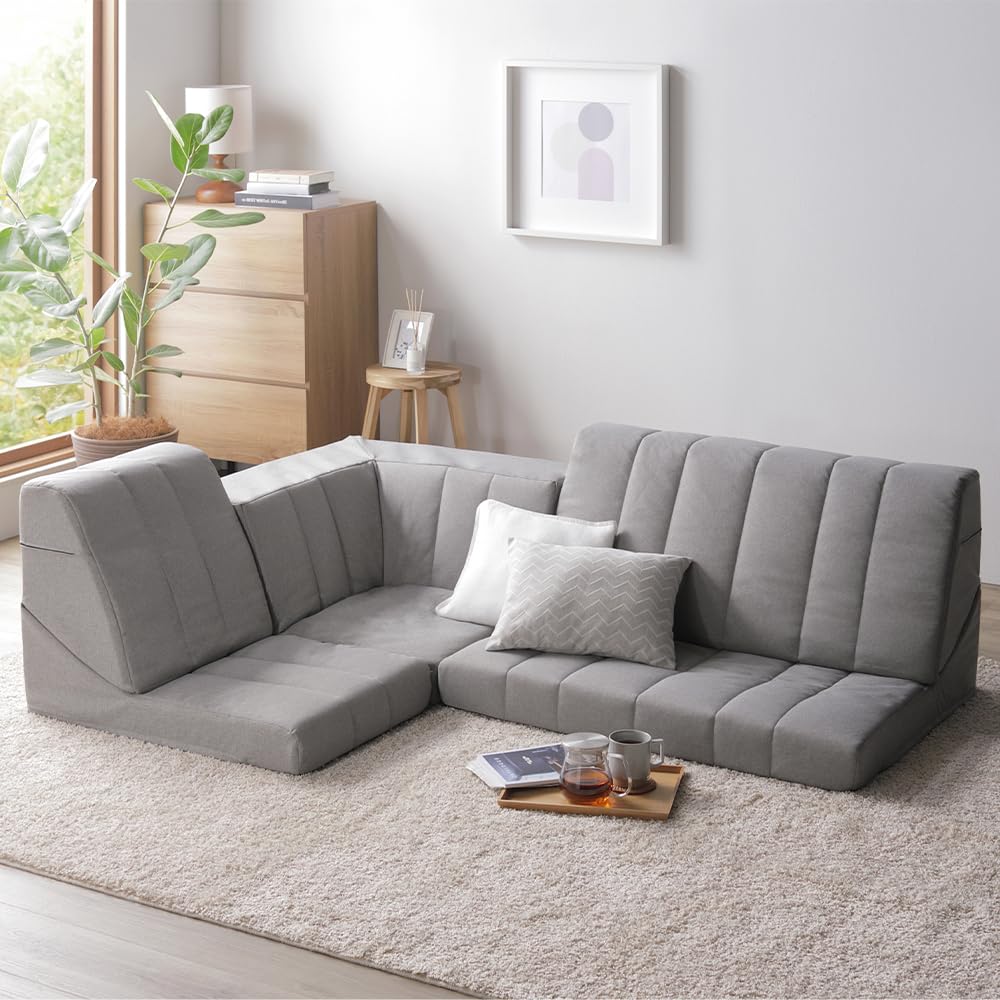 Amazon.co.jp: ソファー ローソファー 3人掛け L字 コーナー 3点セット