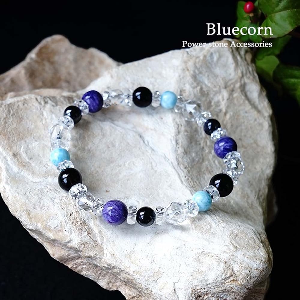 Amazon | ブルーコーン パワーストーン ブレスレット 天然石 モリオン