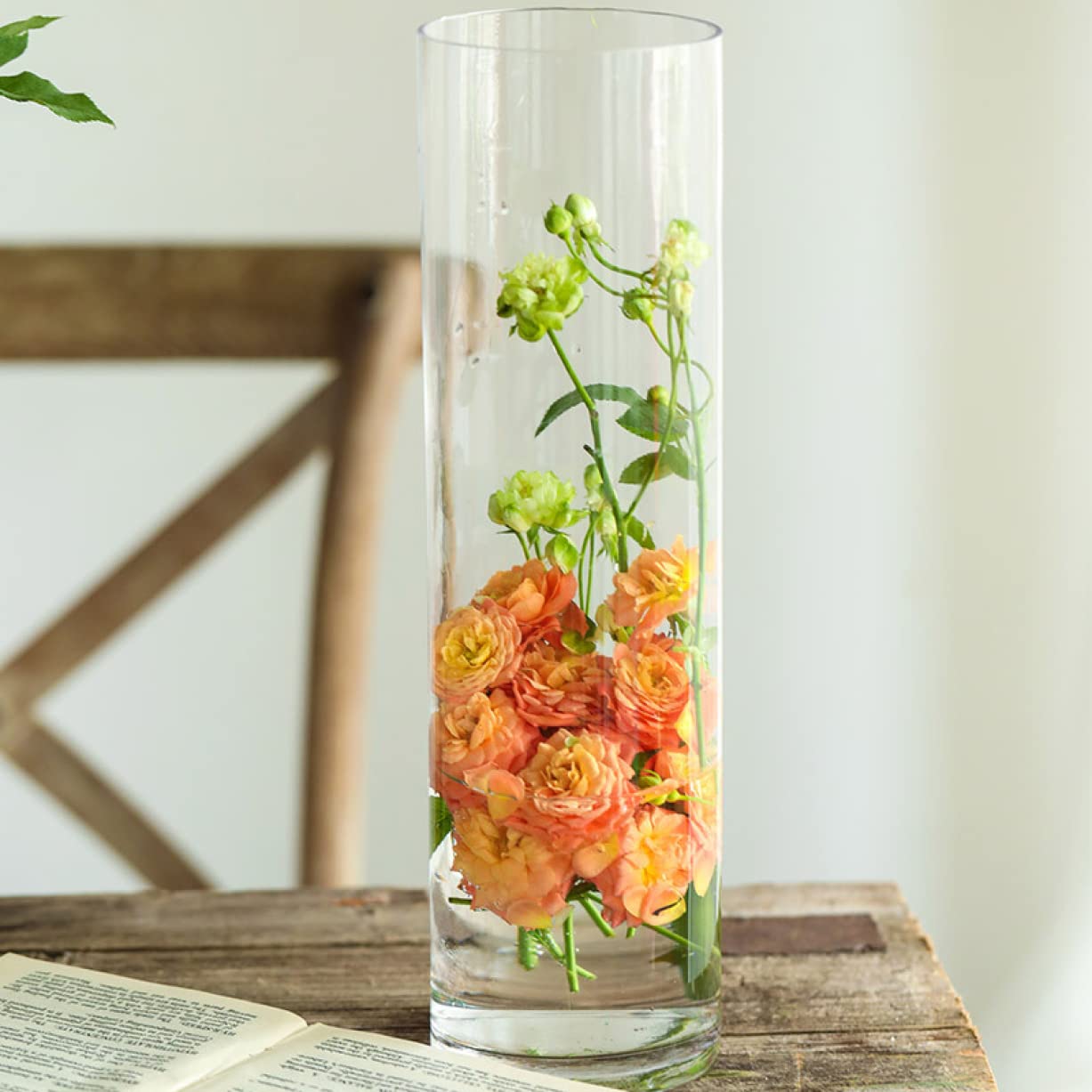 Amazon.co.jp: YJFFQ 円柱 花瓶 大 フラワーベース ガラス 一輪挿し