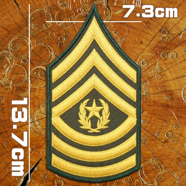 Amazon.co.jp: 刺繍 アイロン ワッペン【階級章 最上級曹長】アメリカ