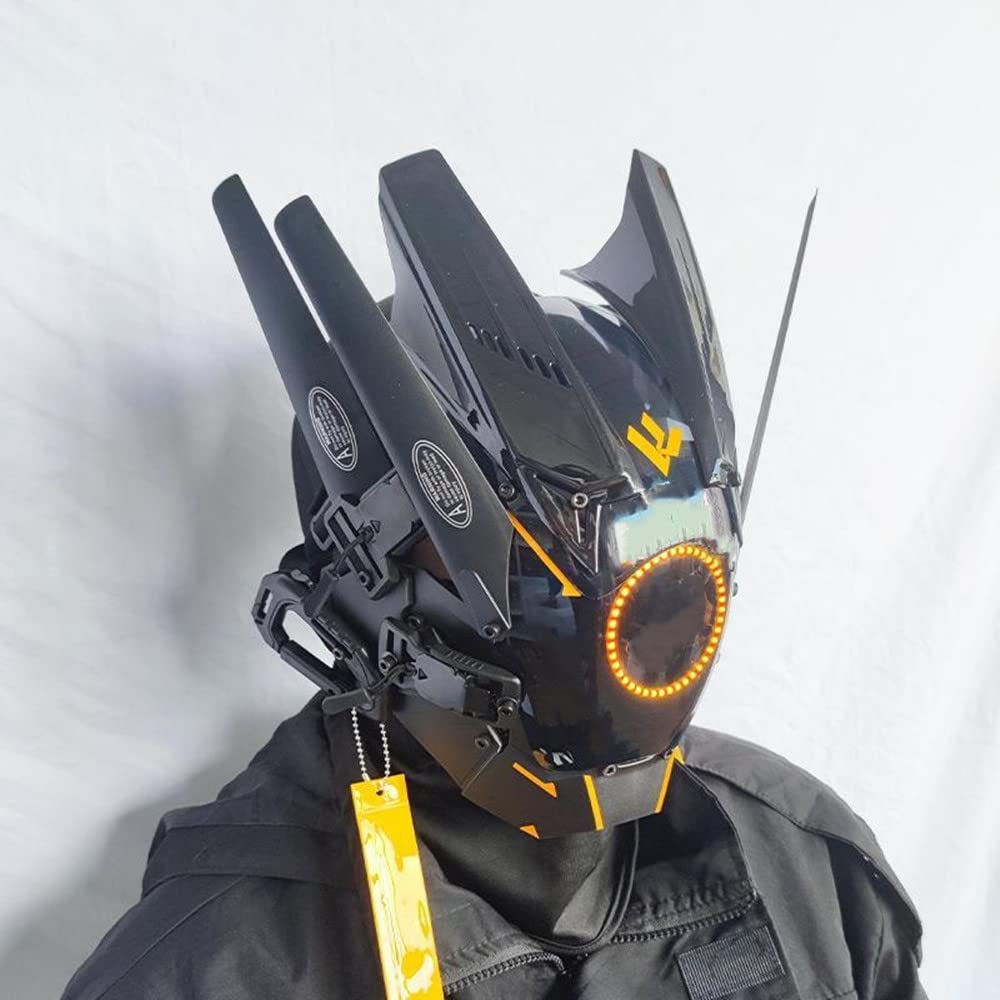 Amazon.co.jp: 近未来的サイバーパンクマスクコスプレ円形LED発光