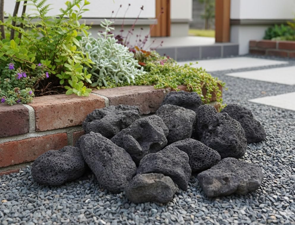 Amazon.co.jp: 溶岩石 黒 ゴロタ石 溶岩 ロックガーデン ブラック