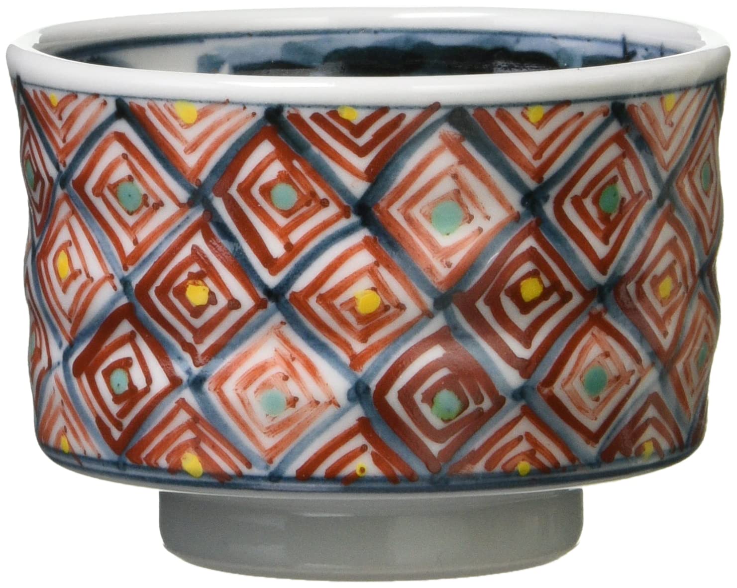 Amazon.co.jp: 京焼 清水焼 ぐい呑み おちょこ 盃 (木箱入) 赤絵格子