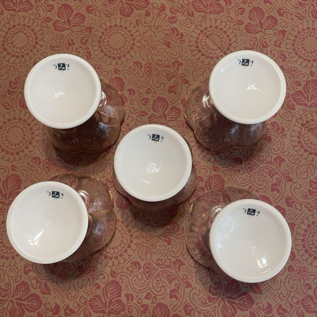 Amazon.co.jp: 龍峯 赤絵ガラスデザート揃 つみき 三洋陶器 花風流