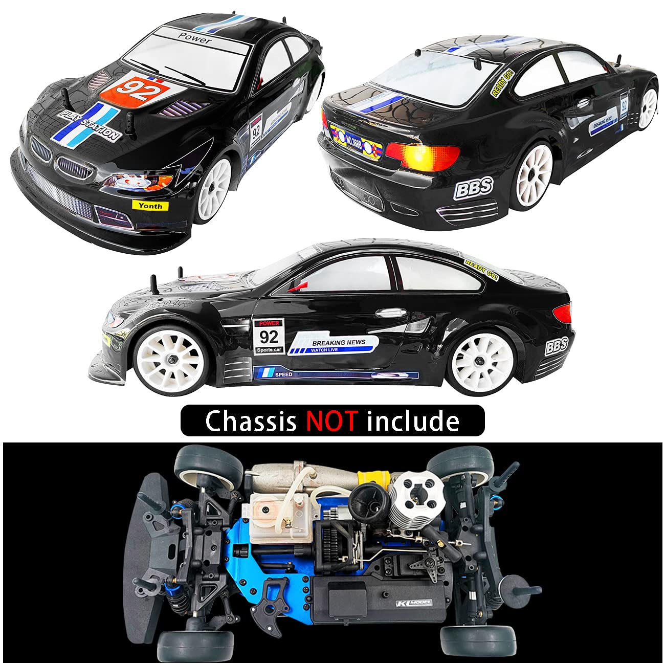 Amazon | SANTAIZI 1/10 スケール M3 E92 RC ボディ シェル の交換用