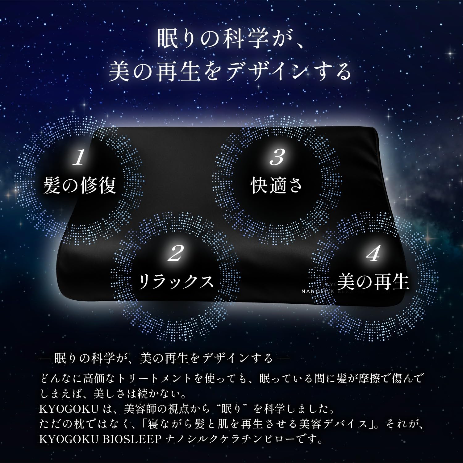 Amazon｜Kyogoku BIOSLEEP ナノシルク ケラチン ピロー 美容師開発 枕