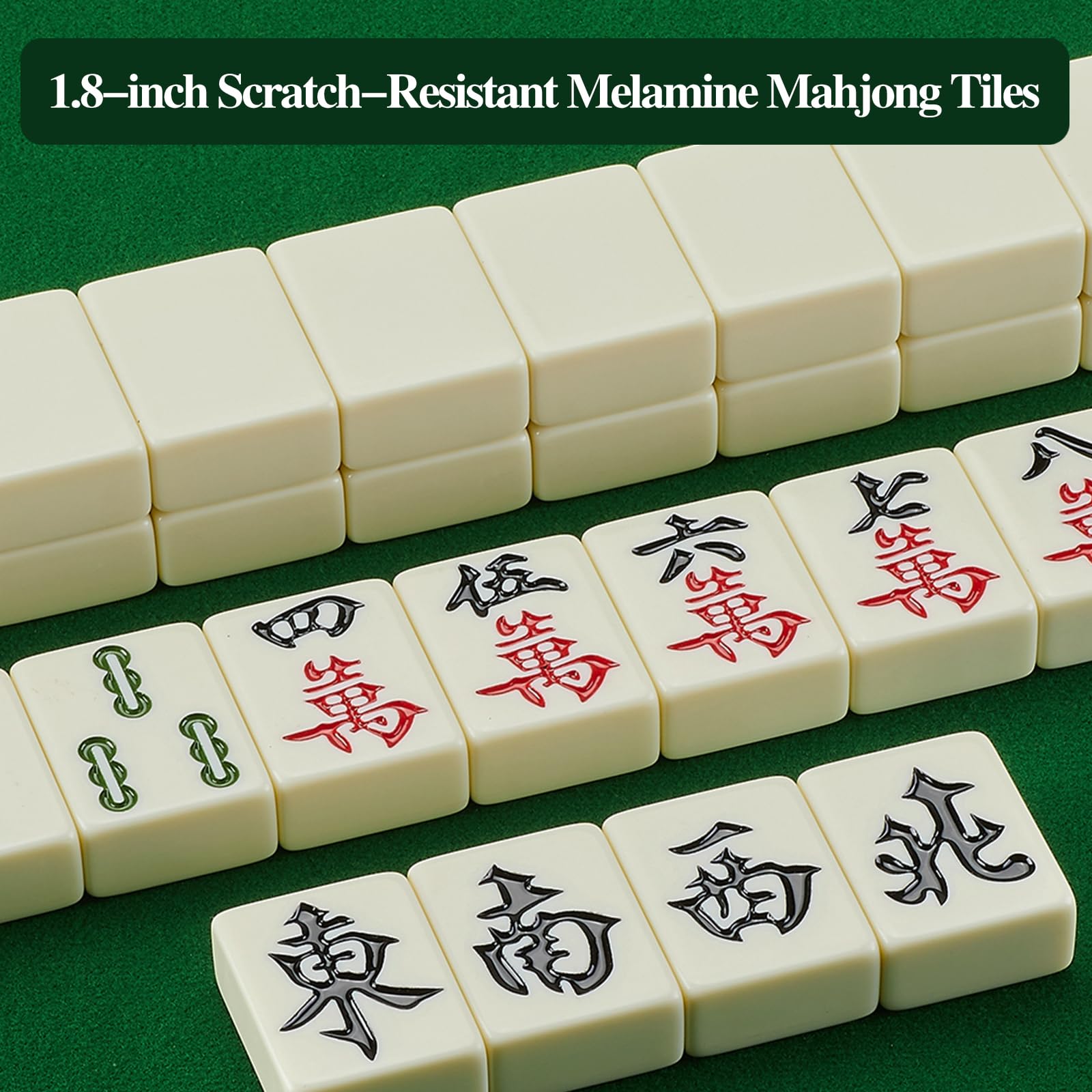 Amazon | YINIUREN 中国麻雀ゲームセット 1.8インチ L 144個の番号付き