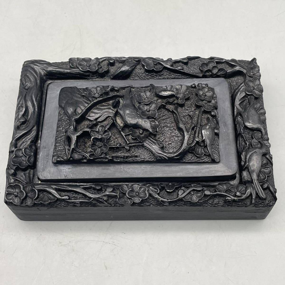 Amazon.co.jp: 書道具 硯 高級 すずり 鳥 梅 桜 松 中国美術 彫刻 骨董