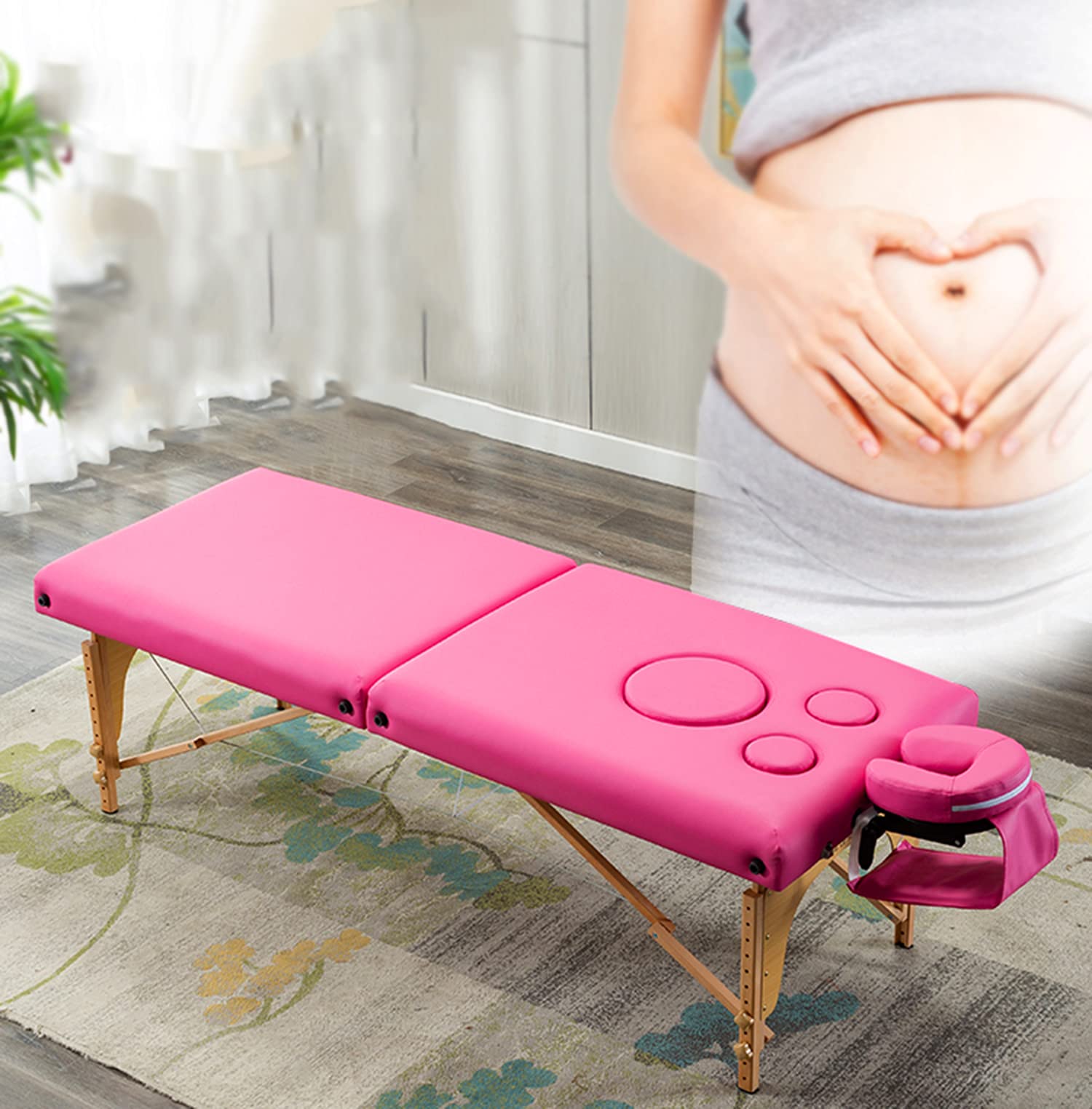 Amazon.co.jp: スパマッサージテーブルベッド、胸穴付き折りたたみ