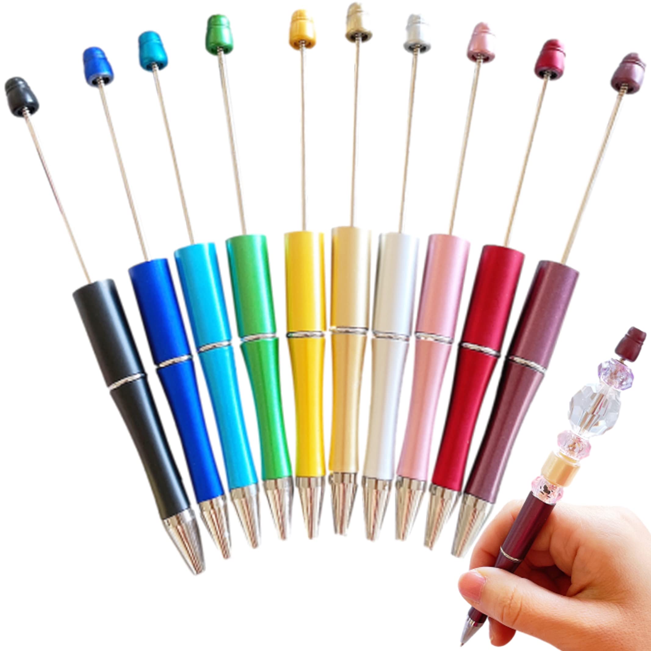 Amazon | 【光沢のある10色セット】 ビーズ ボールペン カスタム